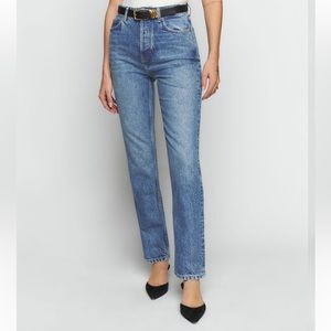 Reformation Cynthia High Rise Cropped Straight Jeans Size 28, Colorado